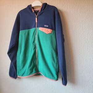 Patagonia Blue Fleece with Pink Accent Girls Size 12 L